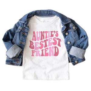 Auntie&#39;s Bestest Friend Toddler Shirt - Aunt&#39;s Favorite Niece - Gift For Auntie&#39;s Bestie - Boho Natural Toddler & Youth Tee