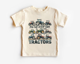 Farm Tractor Varieties Toddler Shirt - You Can Never Have Too Many Tractors Kid's Outfit - Boho Natural Toddler & Youth Tee