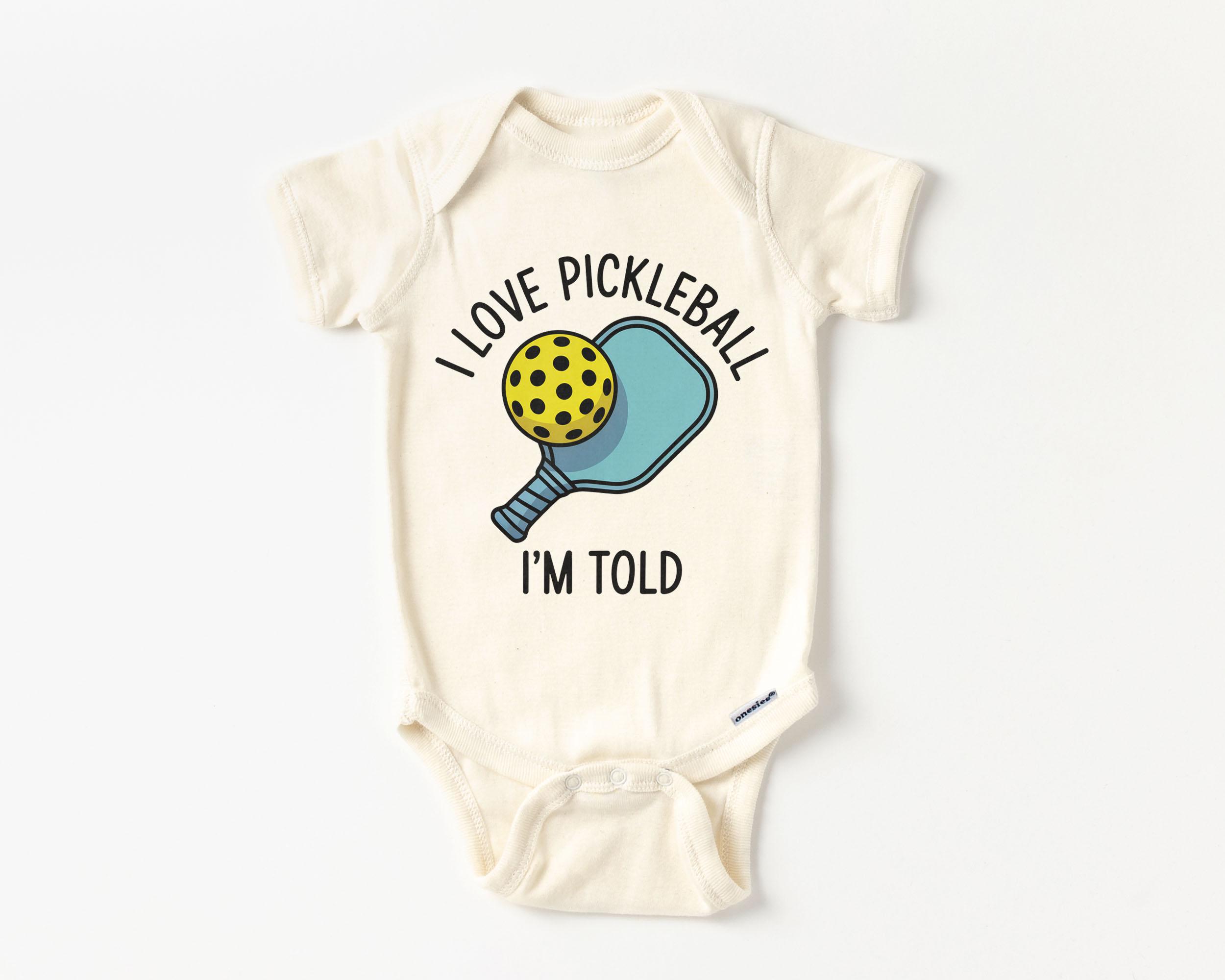 Pickleball Vintage Retro Paddle Design Baby Bodysuit - 100% Cotton Onesie