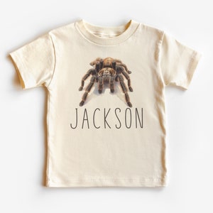 Personalized Realistic Tarantula Toddler Shirt - Children's Custom Name Tee - Cute Spider Lover Gift - Boho Natural Kids & Youth Shirts