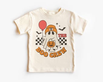The Boo Crew-skjortan - Retro spökballong Halloween-outfit - Bus eller godis-t-shirt - Naturfärgad t-shirt för småbarn, ungdomar och barn