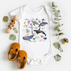 Under The Sea Toddler Shirt - Cute Ocean Creatures Children's Clothing - Boho Natural Kids & Youth Shirts White Onesie