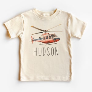 Personalized Helicopter Toddler Shirt - Boys Custom Name Chopper Tee - Future Pilot - Youth Kids Clothing