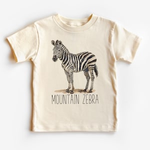 Mountain Zebra Toddler Shirt - Cute Educational Zebra Species Kid&#39;s Clothing - Natural Boho Toddler & Youth Tee
