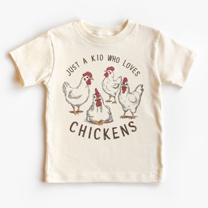Just A Kid Who Loves Chickens Toddler Shirt - Backyard Chicken Farmer Kid&#39;s Shirt - Chicken Obsessed - Boho Natural Toddler & Youth Tee