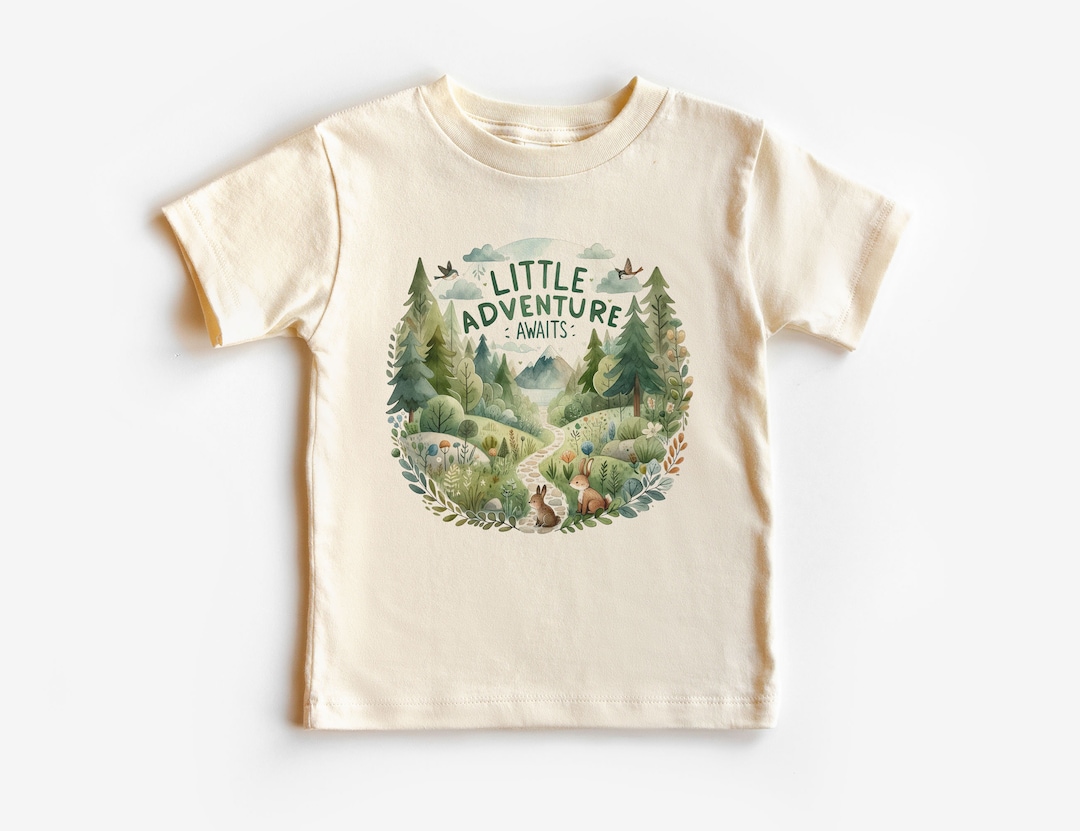Little Adventure Awaits Toddler Shirt Hiking Forest Woodland