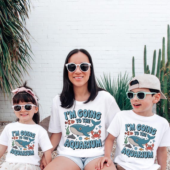 Cute I'm Going to the Aquarium Kids Tee - Ocean Creatures Whale