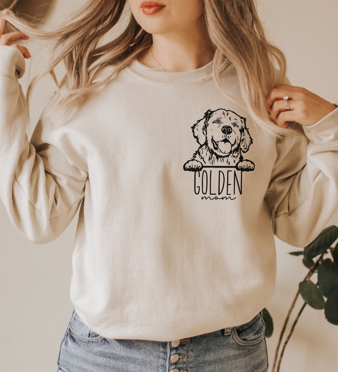 Golden Retriever Sweatshirt Golden Mom Pocket Dog Mama Shirt Dog Lover ...