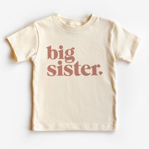 Big Sister Heart Toddler Shirt - Big Sis Kid's Clothing - Little Girl's Outfit - Boho Natural Toddler & Youth Tee