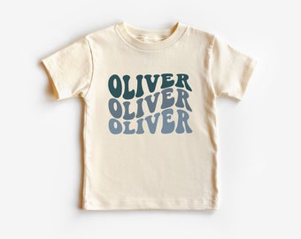Groovy Custom Boys Name Toddler Shirt - Personalized Kids Names Clothing - Natural Toddler & Youth Tee