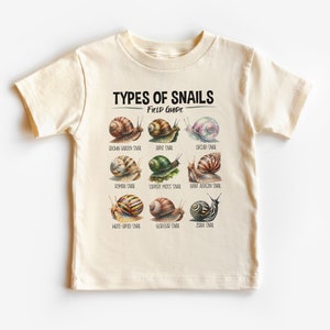 T-shirt Types d'escargots pour tout-petit - Guide des insectes sur le terrain - T-shirts enfant - Futur entomologiste - Boho naturel T-shirts enfants et jeunes