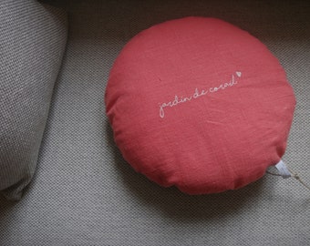 Cushion MALA 35 “Coral Garden” Linen Coral/Silver