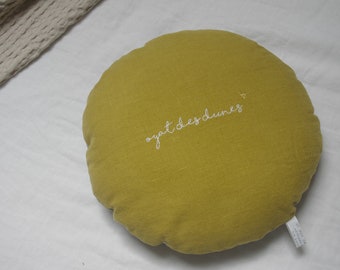 MALA 35 cushion “Oyat des dunes” Citrine yellow linen/Silver