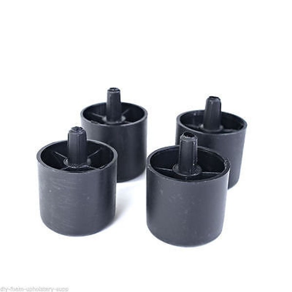 4 x Extra Strong Black Plastic Furniture Feet Leg -Glides For Divan Bed Sofa Settee Chair
