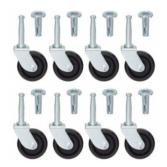 8 ruedas giratorias para muebles con inserciones, para sofás, camas, sofás y sillas