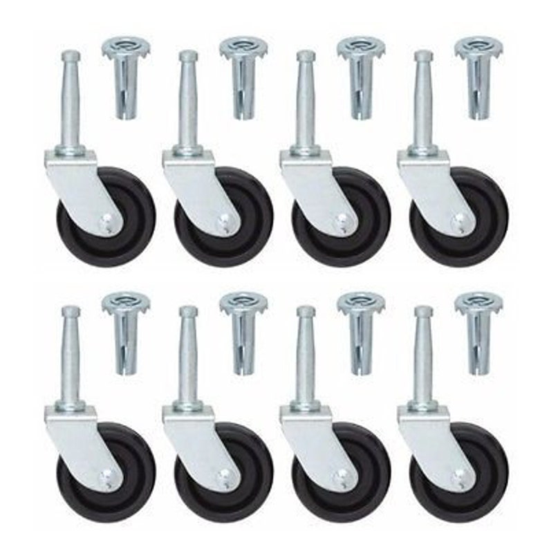 8 X Furniture Castor Wheels With Inserts for Divan Beds Sofa Settee
