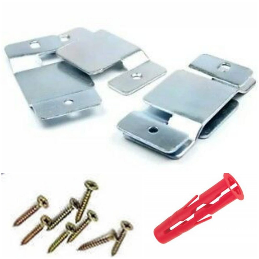 4 X Extra Strong Metal Heavy Duty Interlocking Headboard Wall Bracket 4 X Extra Strong Metal Heavy Duty Interlocking Headboard Wall Bracket