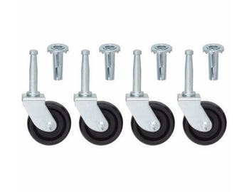 4 x Furniture Castor Wheels With Inserts - For Divan Beds Sofa Settee Chair