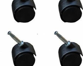 4 x Twin wheels Castor With Inserts - For Divan Beds Sofa Settee Chair