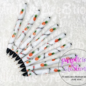 PINEAPPLE Glitter Pen || I love Pineapples Glitter Pen || InkJoy Glitter Pen || Refillable Gel Pen || Personalized Custom Gifts