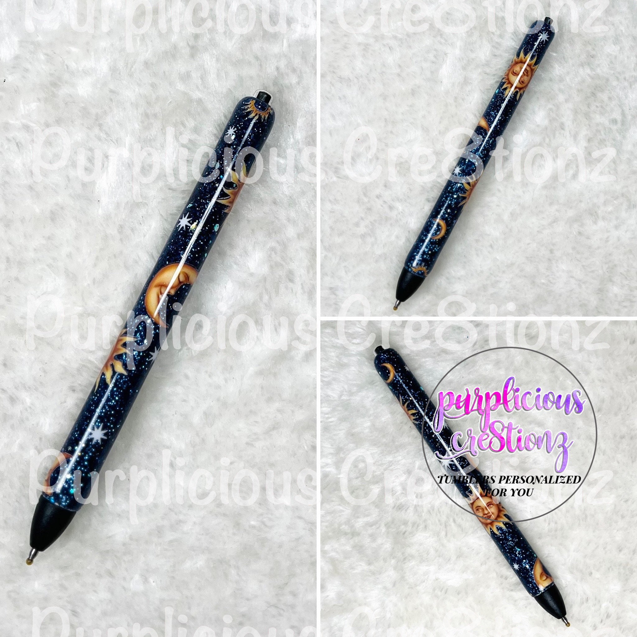 SUN MOON STARS Glitter Pen Custom Inkjoy Glitter Pen Refillable Gel Pen  Personalized Custom Gifts 