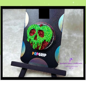 Poison Apple on PopSocket® Swappable style || Glitter Phone Grip || Badge Reel || Personalized Gifts || Poisoned Apple || Customizable