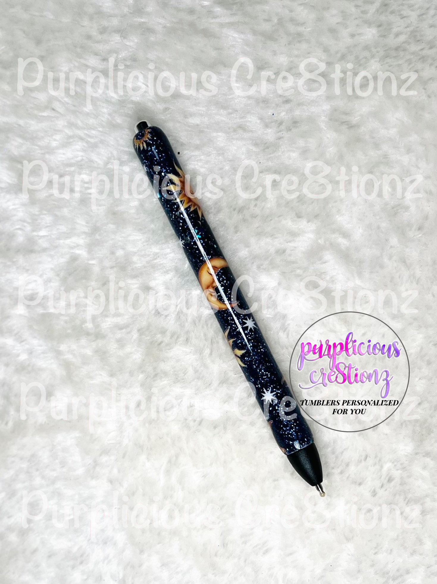 SUN MOON STARS Glitter Pen Custom Inkjoy Glitter Pen Refillable Gel Pen  Personalized Custom Gifts 