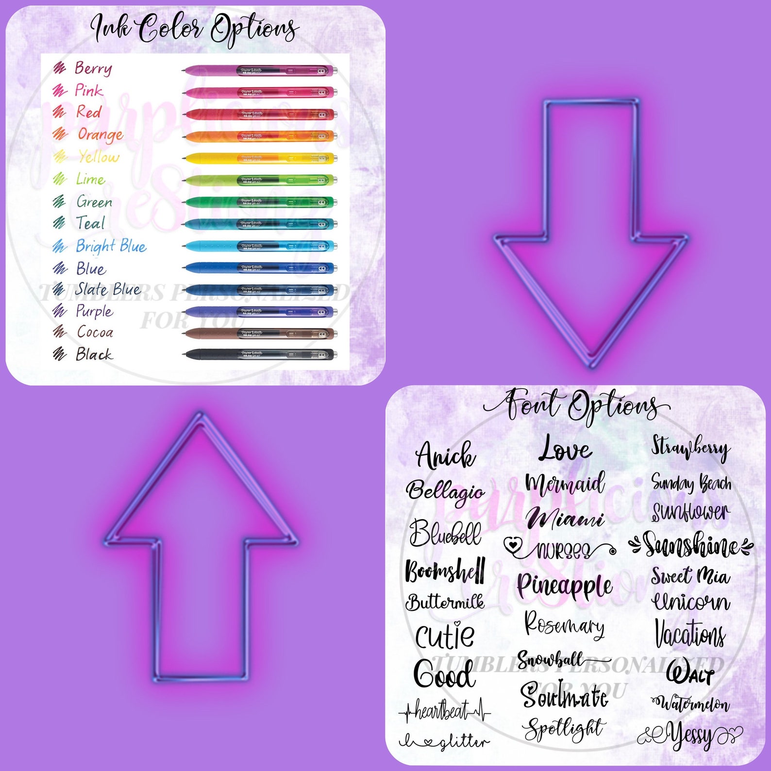 Glitter Pens Custom Personalized Inkjoy Glitter Pen Etsy