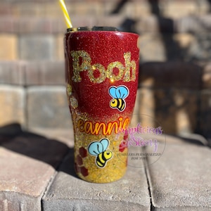 Winnie the Pooh - Piglet - Stronger quote - Disney inspired Glitter Personalized Custom Stainless Steel Tumbler Cup