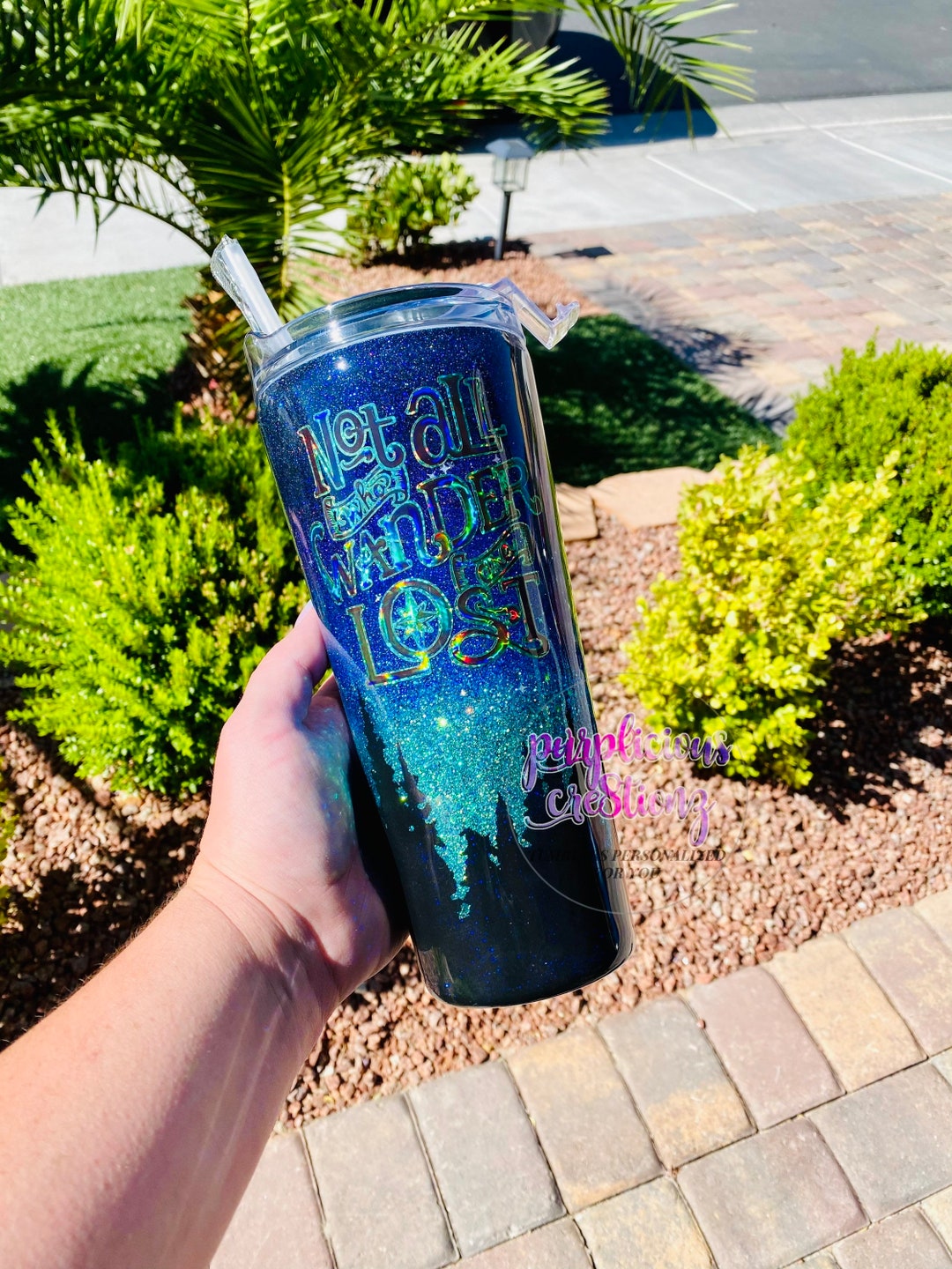 Northern Lights Glitter Tumbler Glitter Custom Stainless Steel Tumbler