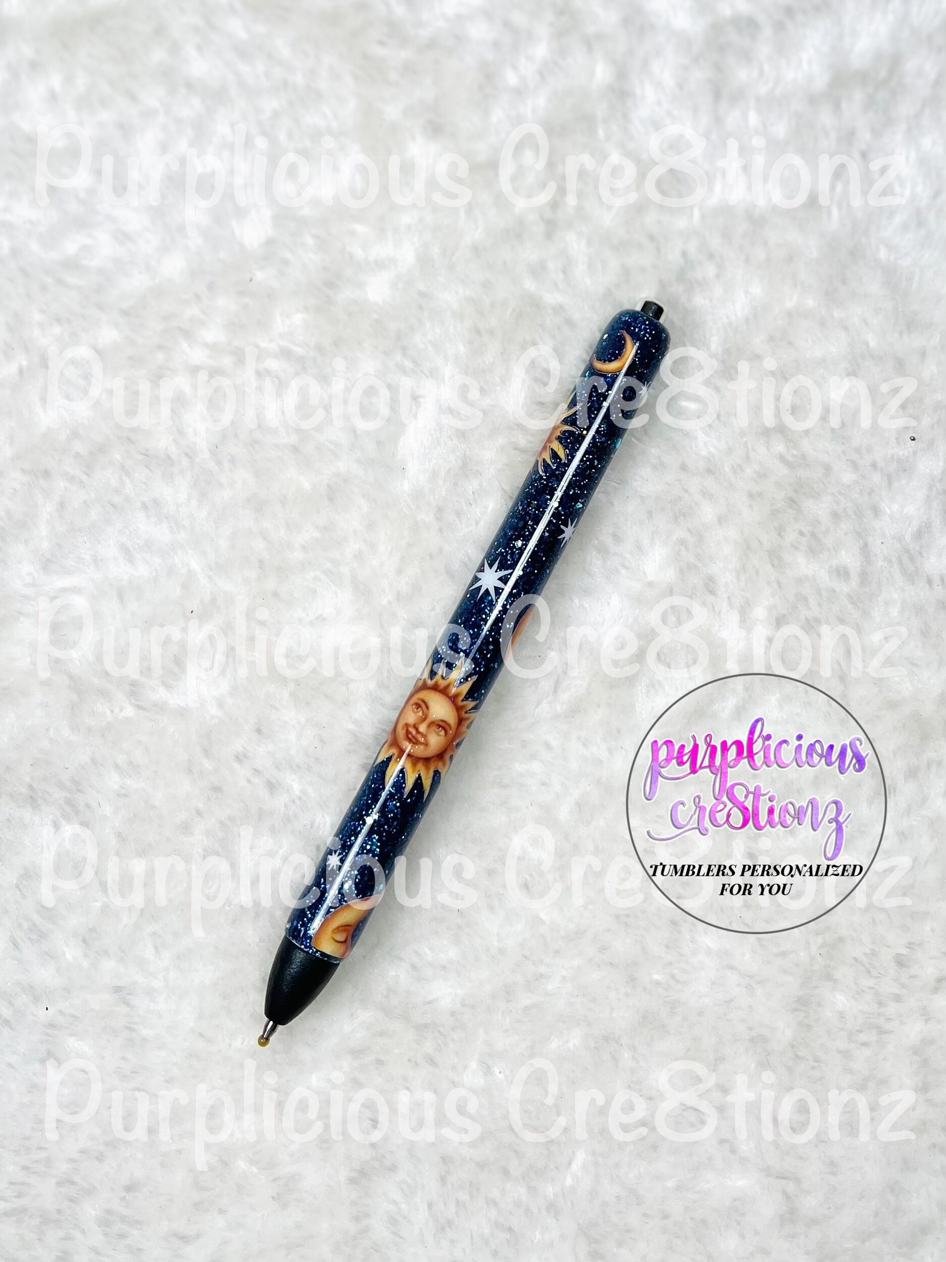 SUN MOON STARS Glitter Pen Custom Inkjoy Glitter Pen Refillable Gel Pen  Personalized Custom Gifts 