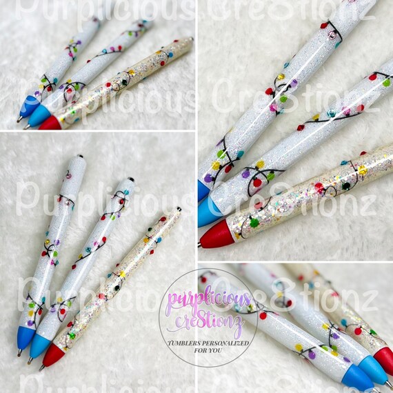 New Handcrafted Christmas/ Snowman Rhinestone Refilable Gel Pen
