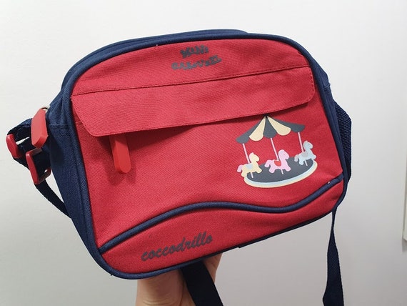 vintage coccodrillo bag for kids, red, navy blue,… - image 4