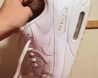 vintage nike air max 90 triple white sneakers, UK 7, EU 41, USA 8