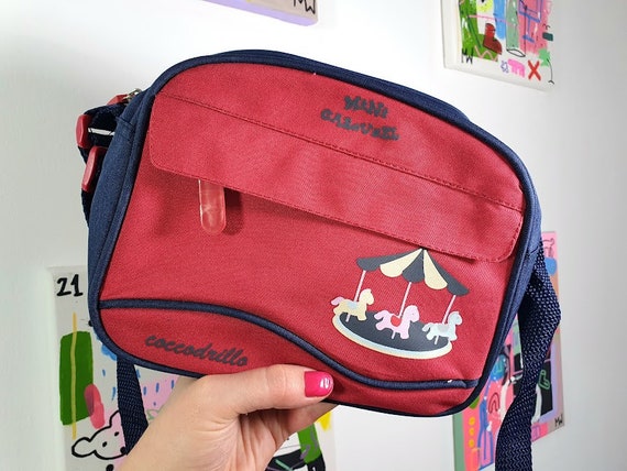 vintage coccodrillo bag for kids, red, navy blue,… - image 1