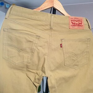 Vintage Levi&#39;s 511 Beige Cotton Trousers - Slim Fit