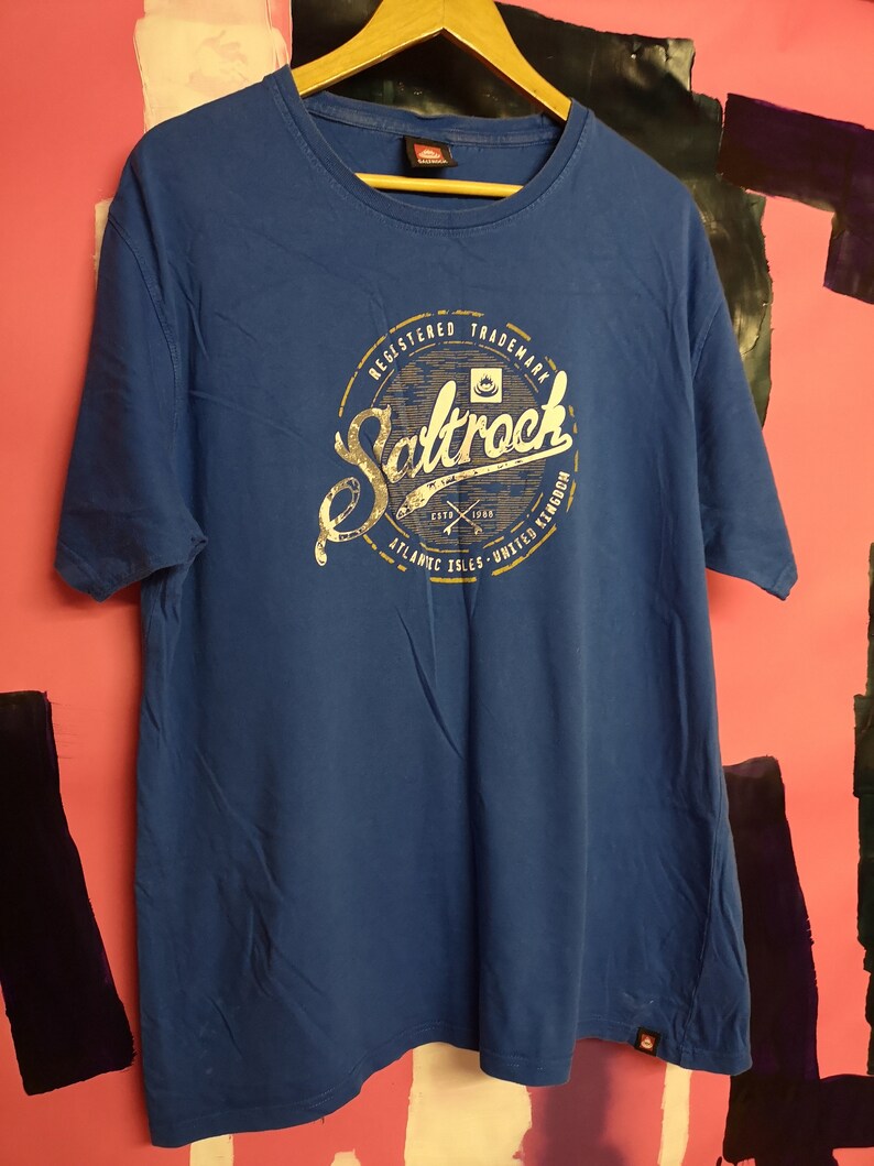 Super Cool Vintage Men's Saltrock Tee Man Blue Tshirt Etsy