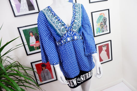 beautiful, vintage, women's, blouse, deep v neck,… - image 3