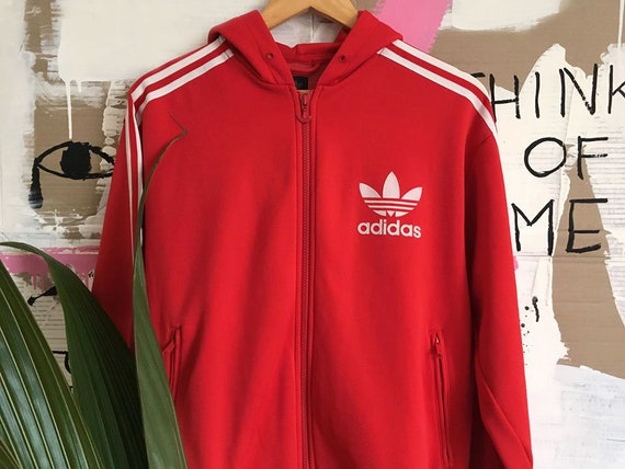 90s vintage ADIDAS red hooded sweatshirt hoodie zipped | Etsy adidas Shirts | Climalite Hooded Sweatshirt | Poshmark