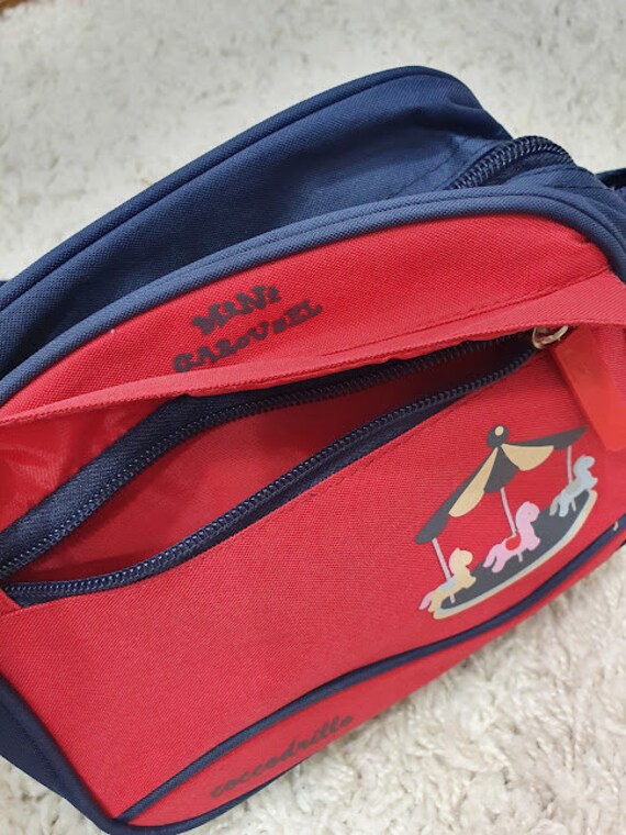vintage coccodrillo bag for kids, red, navy blue,… - image 9