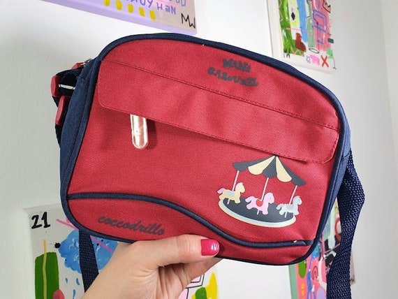 vintage coccodrillo bag for kids, red, navy blue,… - image 3