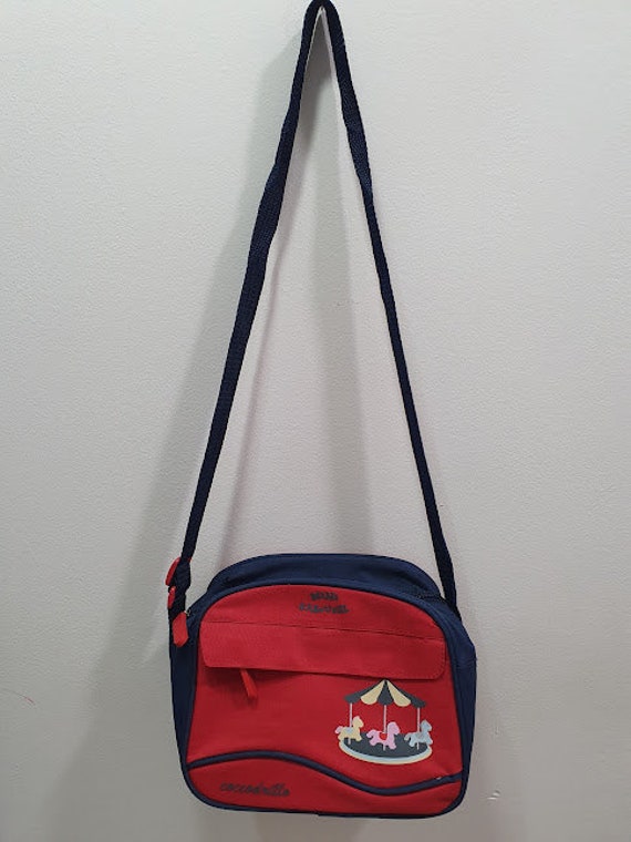 vintage coccodrillo bag for kids, red, navy blue,… - image 8