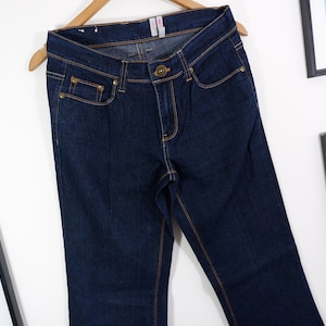 Vintage Dark Blue Bootcut Jeans - 2000s Denim Bell Bottoms