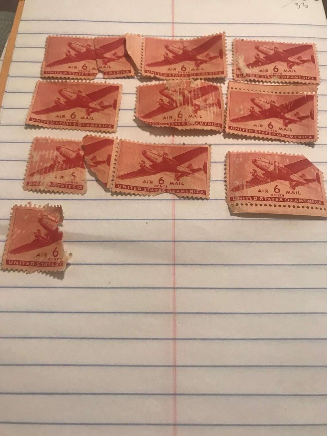 red airmail 5 cent stamp