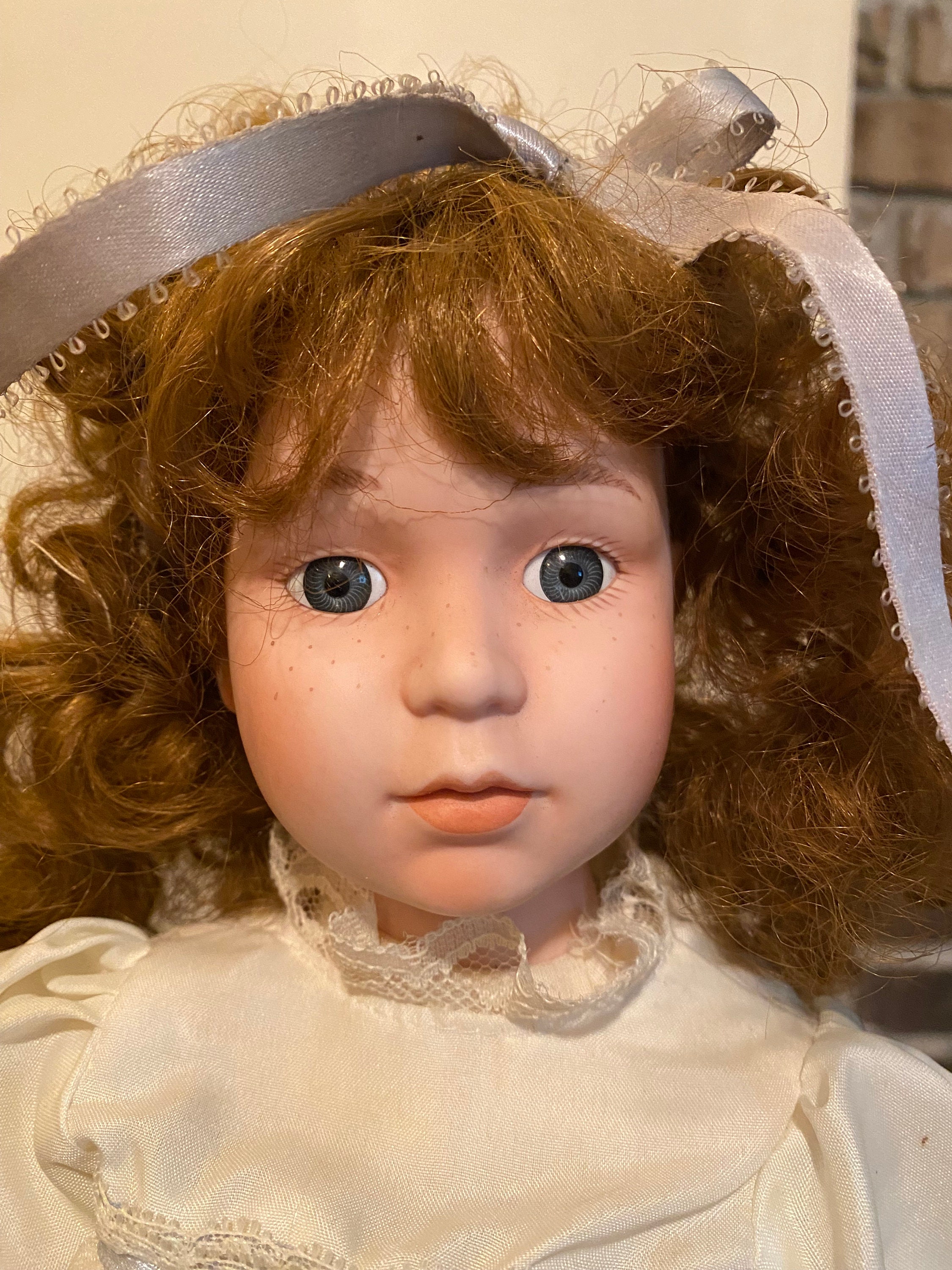 Antique Porcelain Bisque Doll Made in Japan Blue Eyes Soft Body