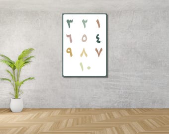 Arabic Numbers Educational Poster for Children | Digital Download | Learn Arabic