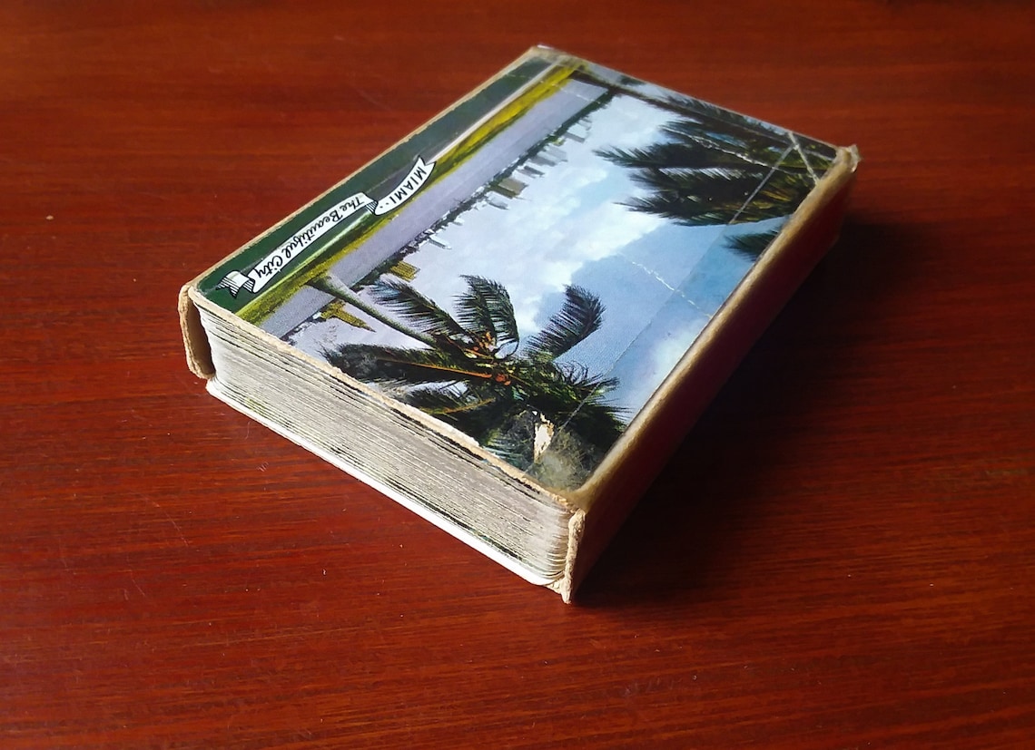 Vintage Miami Souvenir Playing Cards 1950s Standard Deck Brown Etsy