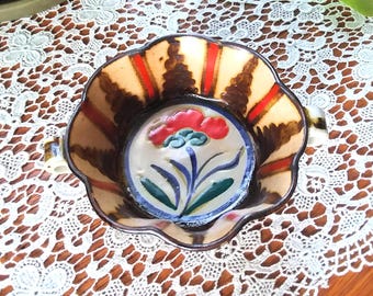 Vintage Decorative Poppy Bowl -  Candy Dish, Ceramic Poppy Decor