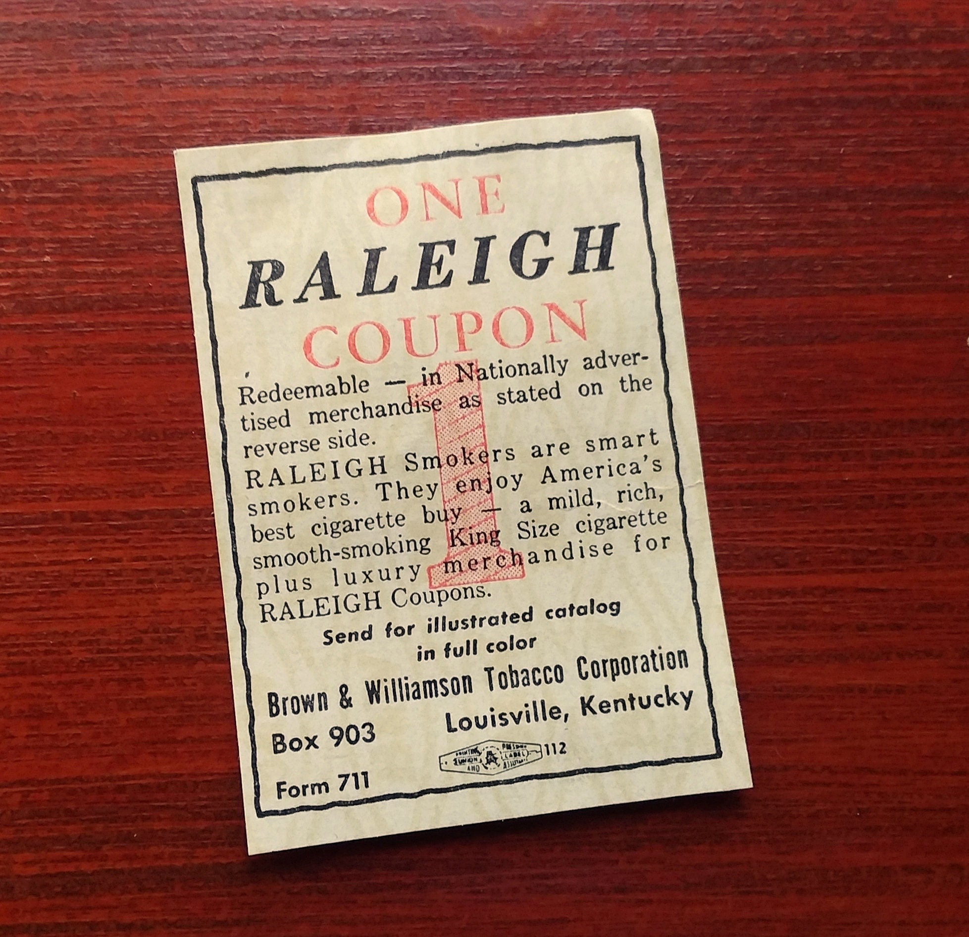 1960s Raleigh Cigarette Coupons Brown & WIlliamson Tobacco Etsy