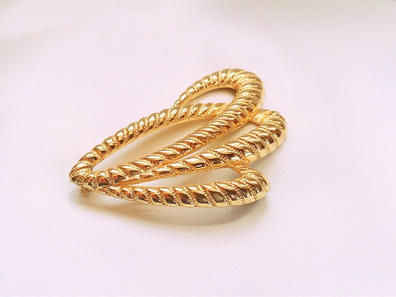 MJENT Modernist Gold Tone Brooch Vintage Costume Jewelry Abstract Pin